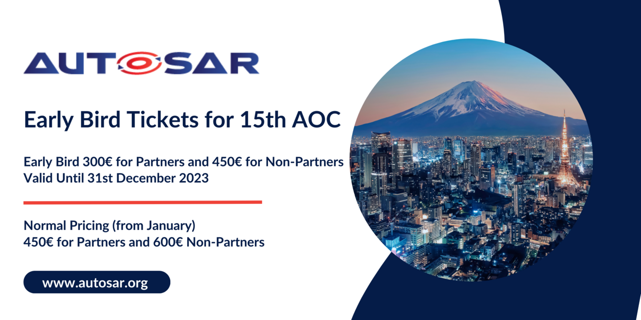 AUTOSAR 15th AOC early bird tickets now available 
