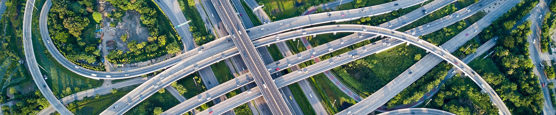 Aerial view of road interchange Aerial view of road interchange