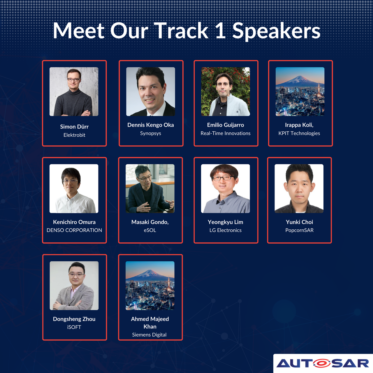 AUTOSAR 15th AOC Track 1 Speakers AUTOSAR 15th AOC Track 1 Speakers