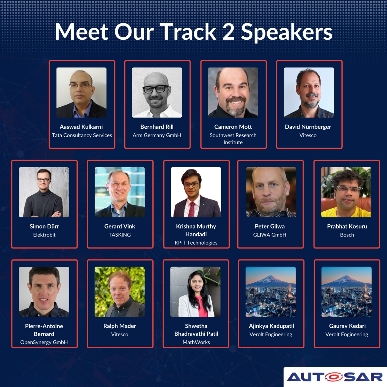 AUTOSAR 15th AOC Track 2 Speakers AUTOSAR 15th AOC Track 2 Speakers